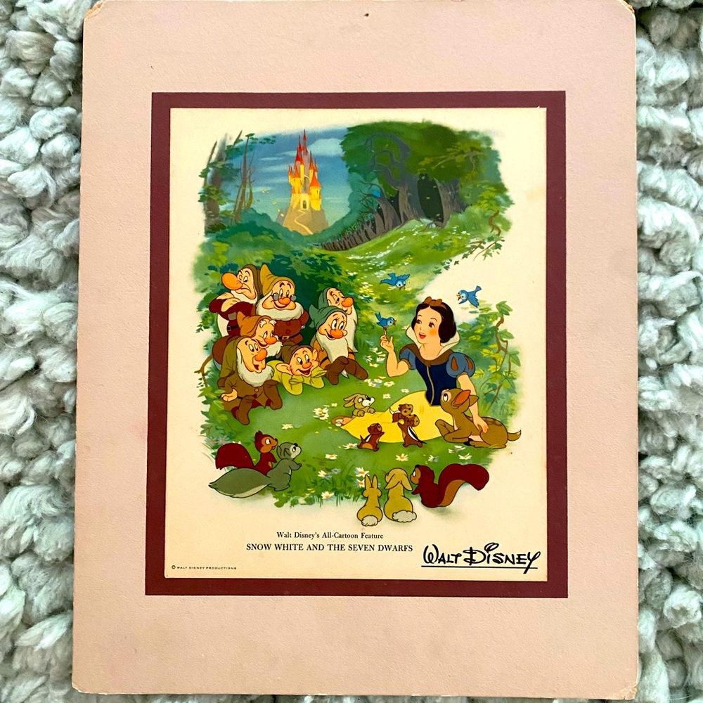 Rare Vintage (1940s) Disney Print - Snow White